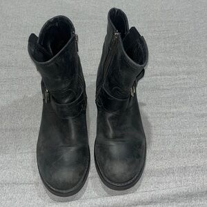Steve Madden Womens Black Leather Boots Size 8